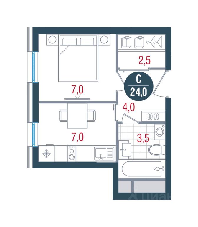 Apartment Sale, 24 sq. m. at RUSICh-Kantemirovskiy, Kavkazsky Boulevard, Moscow, Russia #1 Apartment Sale, 24 sq. m. at RUSICh-Kantemirovskiy, Kavkazsky Boulevard, Moscow, Russia #1