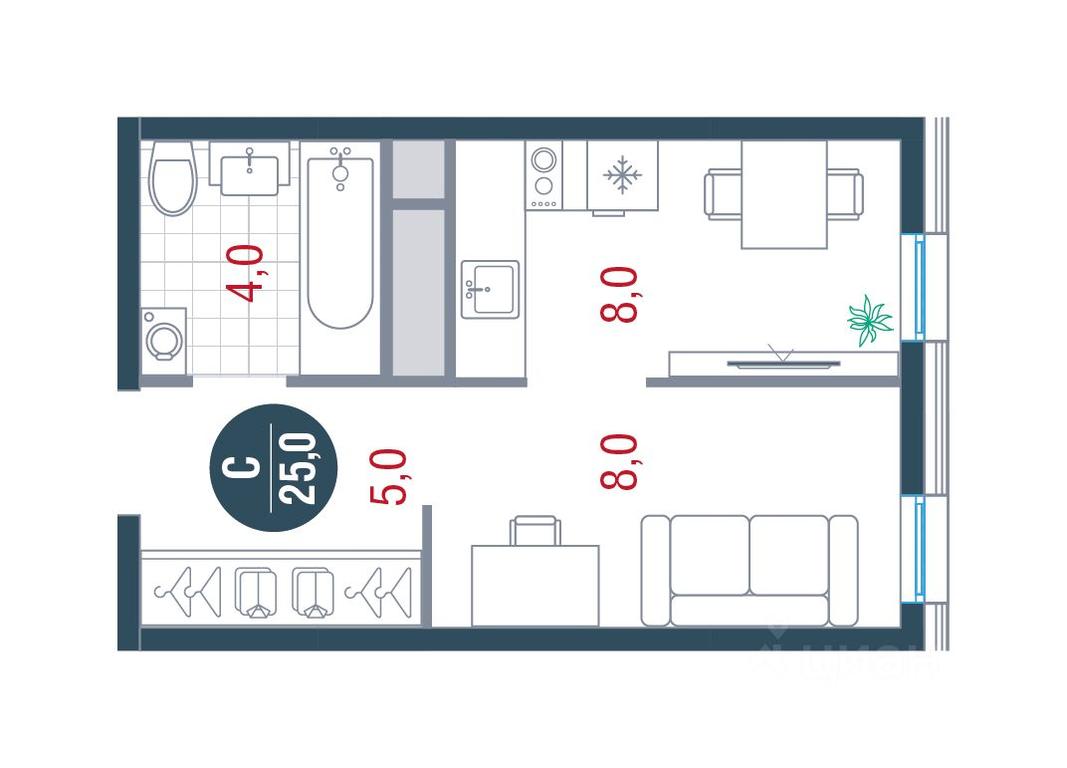 Apartment Sale, 25 sq. m. at RUSICh-Kantemirovskiy, Kavkazsky Boulevard, Moscow, Russia #1 Apartment Sale, 25 sq. m. at RUSICh-Kantemirovskiy, Kavkazsky Boulevard, Moscow, Russia #1