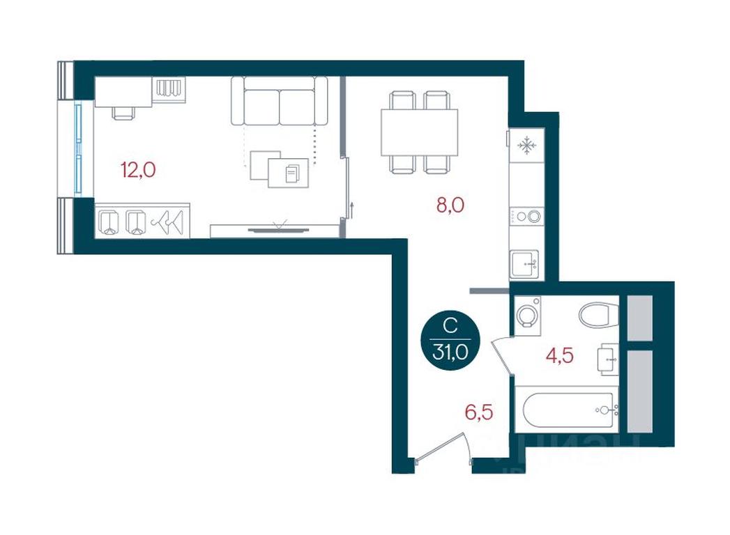 Apartment Sale, 31 sq. m. at RUSICh-Kantemirovskiy, Kavkazsky Boulevard, Moscow, Russia #1 Apartment Sale, 31 sq. m. at RUSICh-Kantemirovskiy, Kavkazsky Boulevard, Moscow, Russia #1