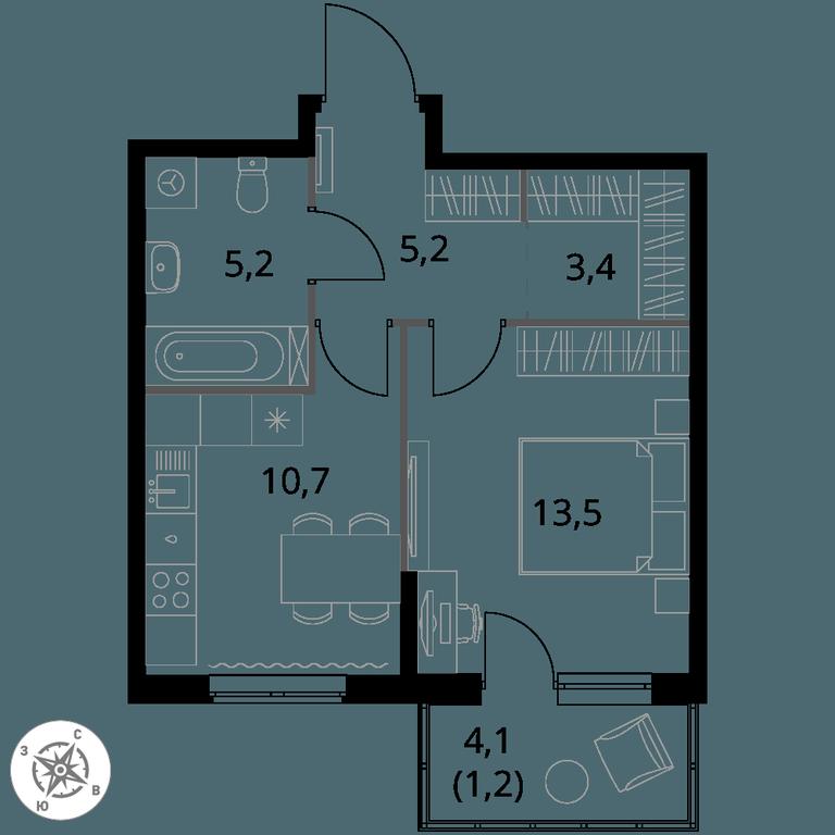 1-BD Apartment Sale, 39.2平方米 at 1 Izmajlovskij, Montazhnaya Street, 8с13, Moscow, Russia #1 1-BD Apartment Sale, 39.2平方米 at 1 Izmajlovskij, Montazhnaya Street, 8с13, Moscow, Russia #1