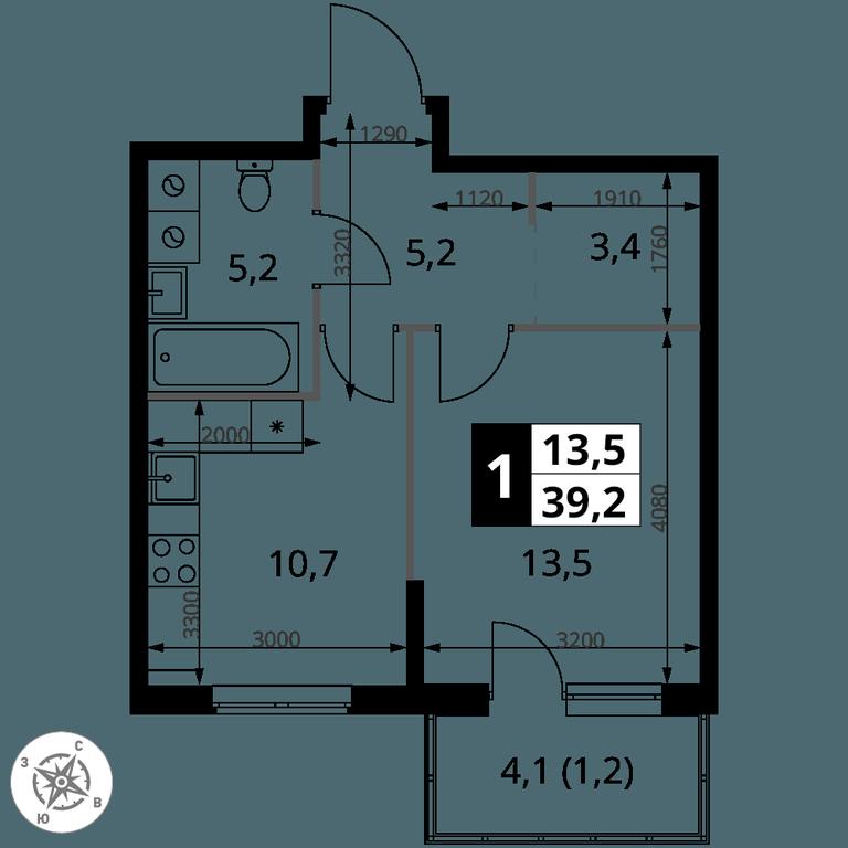 1-BD Apartment Sale, 39.2平方米 at 1 Izmajlovskij, Montazhnaya Street, 8с13, Moscow, Russia #2 1-BD Apartment Sale, 39.2平方米 at 1 Izmajlovskij, Montazhnaya Street, 8с13, Moscow, Russia #2