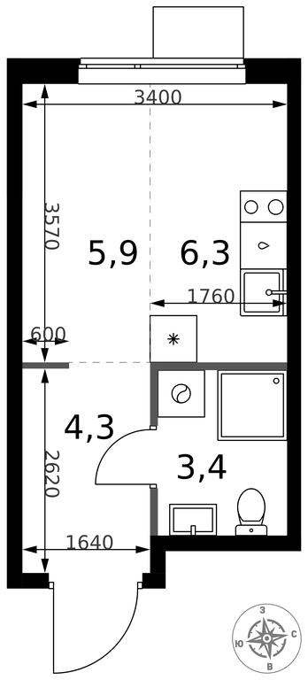 Apartment Sale, 19.9 sq. m. at 1 Izmajlovskij, Montazhnaya Street, 8с13, Moscow, Russia #2 Apartment Sale, 19.9 sq. m. at 1 Izmajlovskij, Montazhnaya Street, 8с13, Moscow, Russia #2
