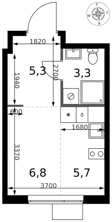 Apartment Sale, 21.1 sq. m. at 1 Izmajlovskij, Montazhnaya Street, 8с13, Moscow, Russia #2