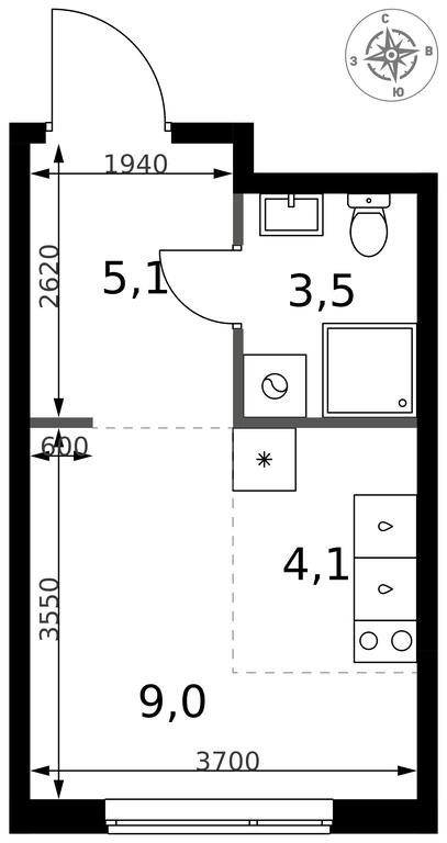 Apartment Sale, 21.7 sq. m. at 1 Izmajlovskij, Montazhnaya Street, 8с13, Moscow, Russia #2