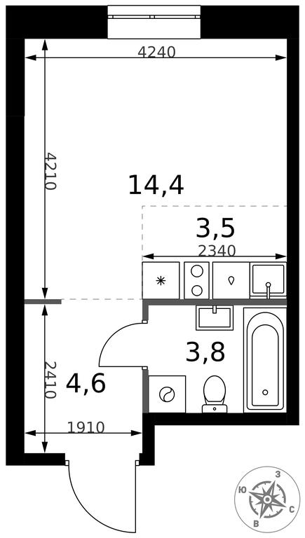 Apartment Sale, 26.3 sq. m. at 1 Izmajlovskij, Montazhnaya Street, 8с13, Moscow, Russia #2 Apartment Sale, 26.3 sq. m. at 1 Izmajlovskij, Montazhnaya Street, 8с13, Moscow, Russia #2