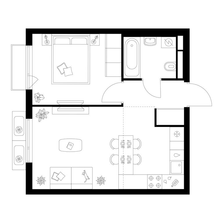 1-BD Apartment Sale, 38.4平方米 at Yaroslavskij kvartal, Yaroslavskiy Drive, 116, Korolyov, Moscow Region, Russia #1