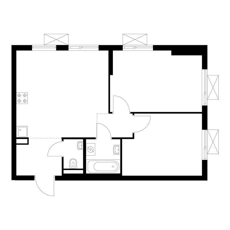 2-BD Apartment Sale, 53.9 sq. m. at Yauza Park, ulitsa Kolontsova, 4, Mytischi, Moscow Region, Russia #1