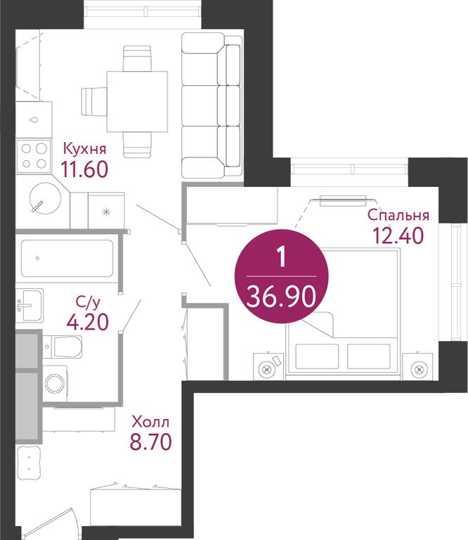 Apartment Sale, 36.9平方米 at Russian Design District (Rashen Dizayn Distrikt), Vatutinki Settlement, Desyonovskoye Settlement, Moscow, Russia #1 Apartment Sale, 36.9平方米 at Russian Design District (Rashen Dizayn Distrikt), Vatutinki Settlement, Desyonovskoye Settlement, Moscow, Russia #1