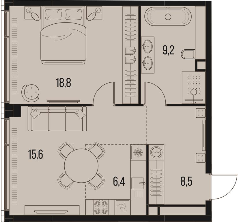 1-BD Apartment Sale, 58.5平方米 at High Life, Letnikovskaya Street, 11/10с1, Moscow, Russia #1 1-BD Apartment Sale, 58.5平方米 at High Life, Letnikovskaya Street, 11/10с1, Moscow, Russia #1