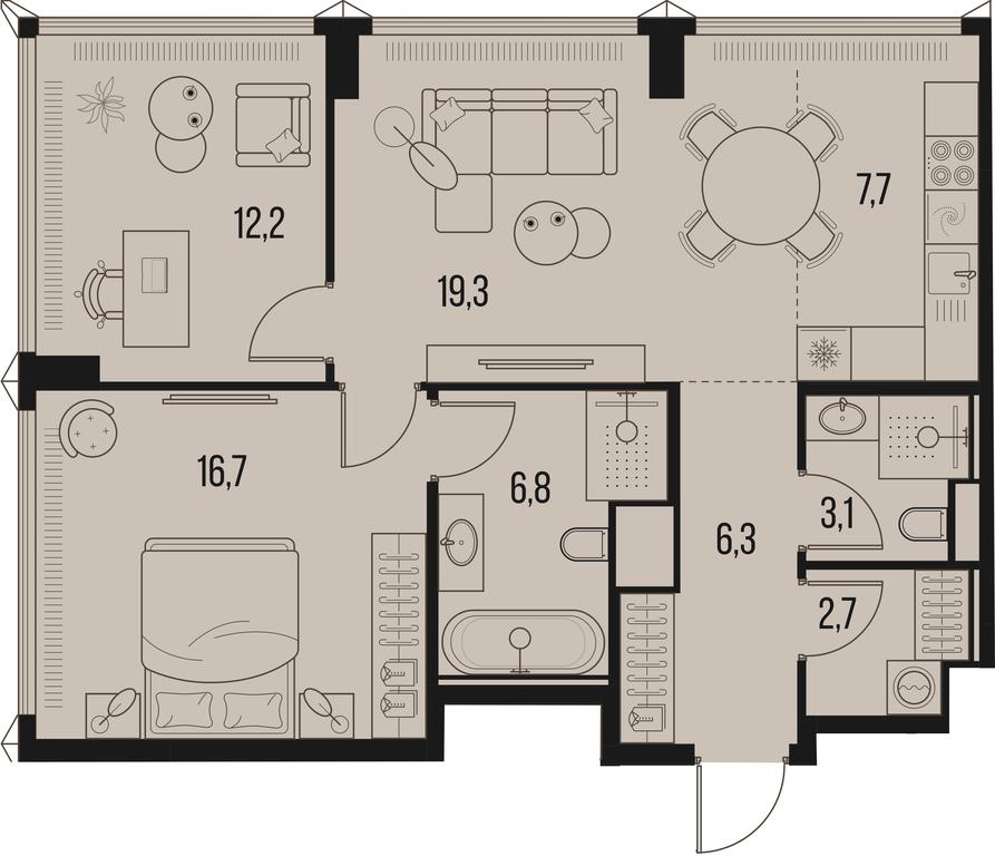 2-BD Apartment Sale, 74.8 sq. m. at High Life, Letnikovskaya Street, 11/10с1, Moscow, Russia #1 2-BD Apartment Sale, 74.8 sq. m. at High Life, Letnikovskaya Street, 11/10с1, Moscow, Russia #1