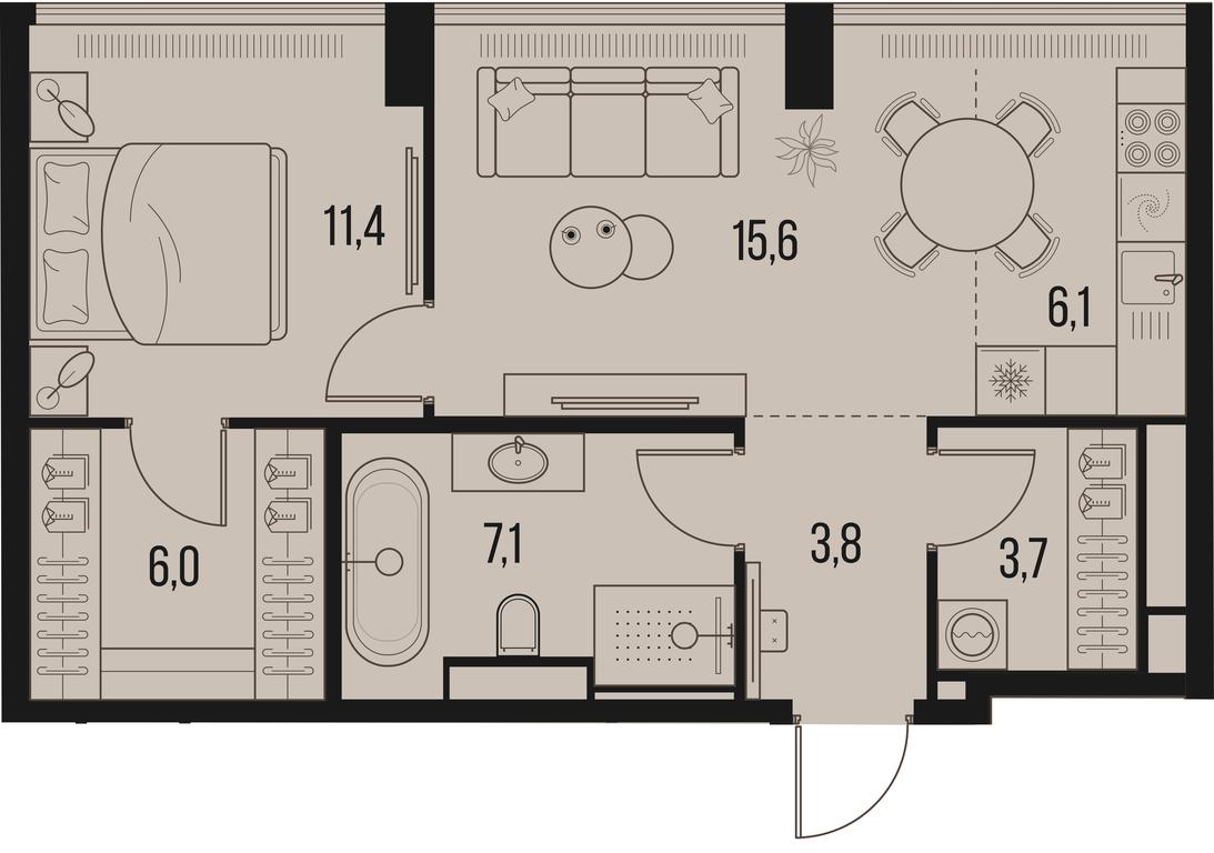 Продажа 1-комн. квартиры, 53,7 м² в ЖК «Хай Лайф (High Life)», Летниковская улица, 11/10с1, Москва, Россия #1