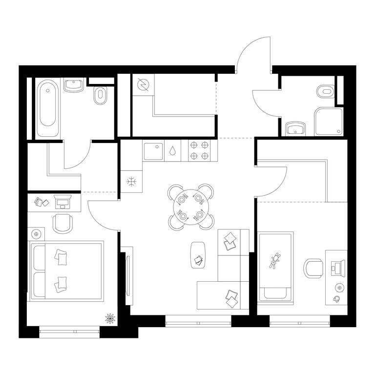 2-BD Apartment Sale, 53.9平方米 at Zelionyi Park, 687-y proyezd, 15с2, Zelenograd, Moscow, Russia #1 2-BD Apartment Sale, 53.9平方米 at Zelionyi Park, 687-y proyezd, 15с2, Zelenograd, Moscow, Russia #1
