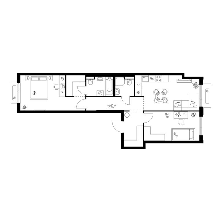 2-BD Apartment Sale, 65 sq. m. at Zelionyi Park, 687-y proyezd, 15с2, Zelenograd, Moscow, Russia #1