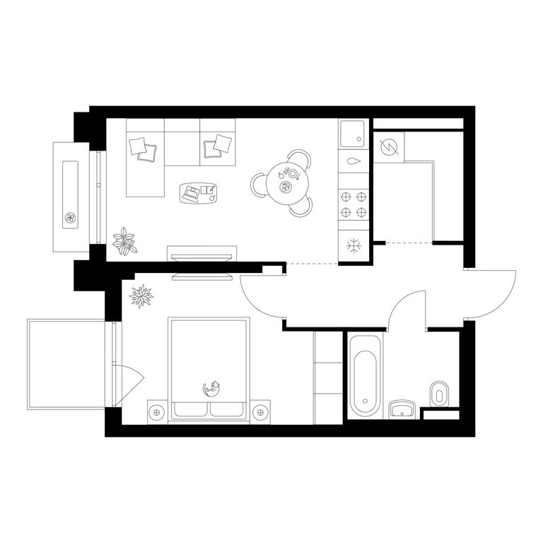 1-BD Apartment Sale, 38平方米 at Zelionyi Park, 687-y proyezd, 15с2, Zelenograd, Moscow, Russia #1