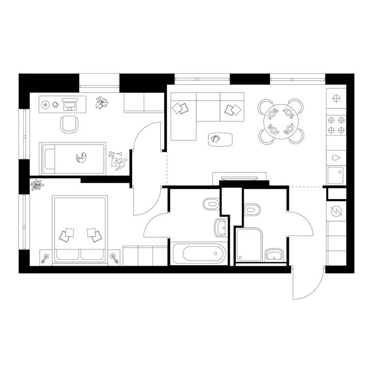2-BD Apartment Sale, 46.7平方米 at Zelionyi Park, 687-y proyezd, 15с2, Zelenograd, Moscow, Russia #1 2-BD Apartment Sale, 46.7平方米 at Zelionyi Park, 687-y proyezd, 15с2, Zelenograd, Moscow, Russia #1