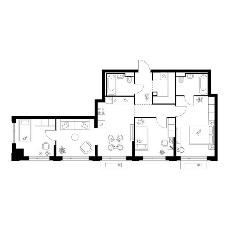 3-BD Apartment Sale, 75.2平方米 at Zelionyi Park, 687-y proyezd, 15с2, Zelenograd, Moscow, Russia #1