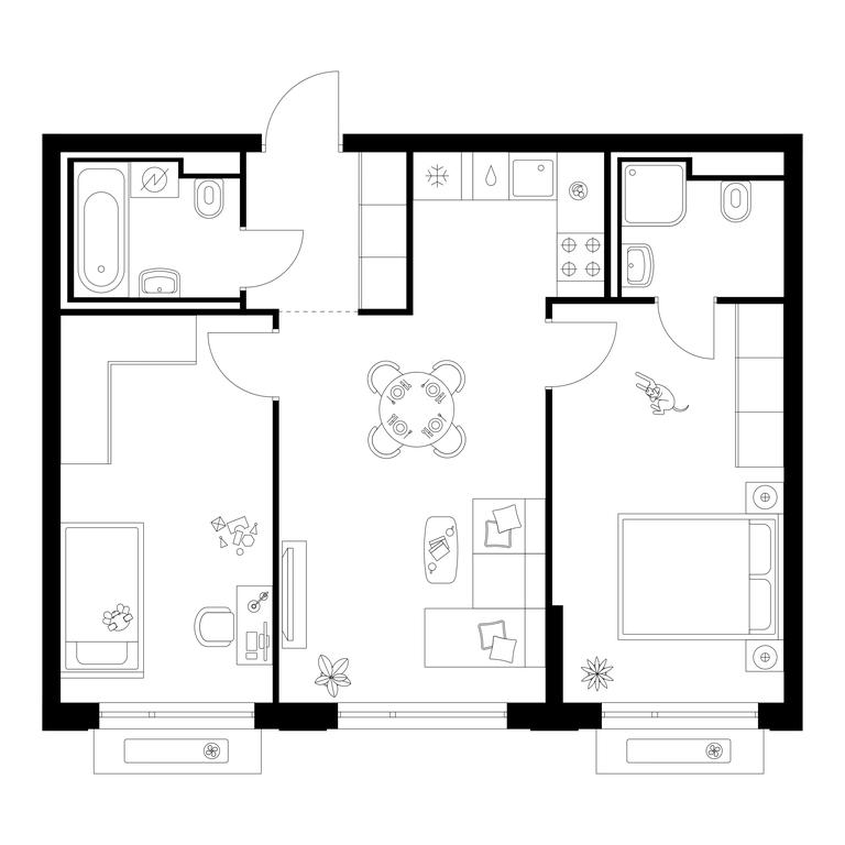 2-BD Apartment Sale, 58.9 sq. m. at Zelionyi Park, 687-y proyezd, 15с2, Zelenograd, Moscow, Russia #1