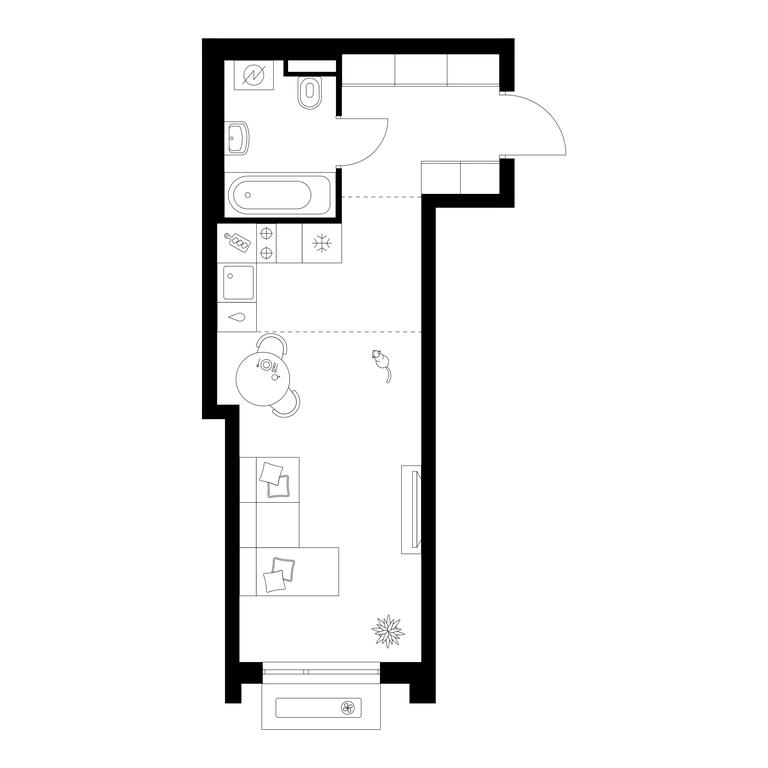 Apartment Sale, 28.9平方米 at Zelionyi Park, 687-y proyezd, 15с2, Zelenograd, Moscow, Russia #1