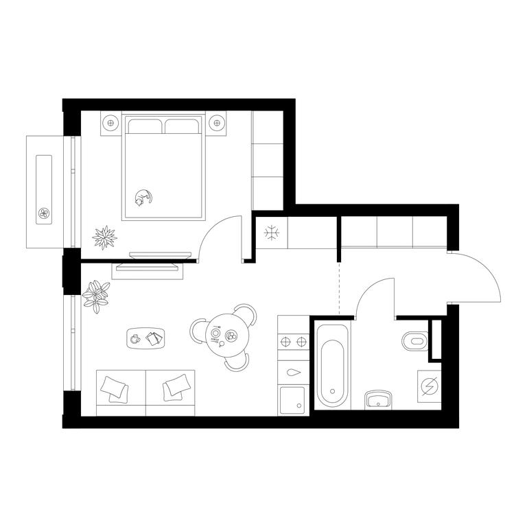 1-BD Apartment Sale, 32.1平方米 at Zelionyi Park, 687-y proyezd, 15с2, Zelenograd, Moscow, Russia #1