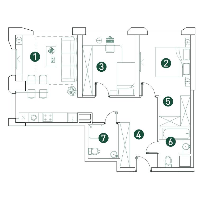 2-BD Apartment Sale, 66.5 sq. m. at Very, Botanicheskaya Street, 29, Moscow, Russia #1