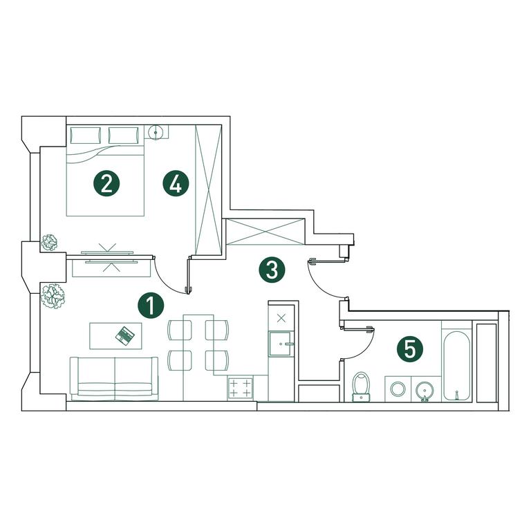 1-BD Apartment Sale, 41.4 sq. m. at Very, Botanicheskaya Street, 29, Moscow, Russia #1