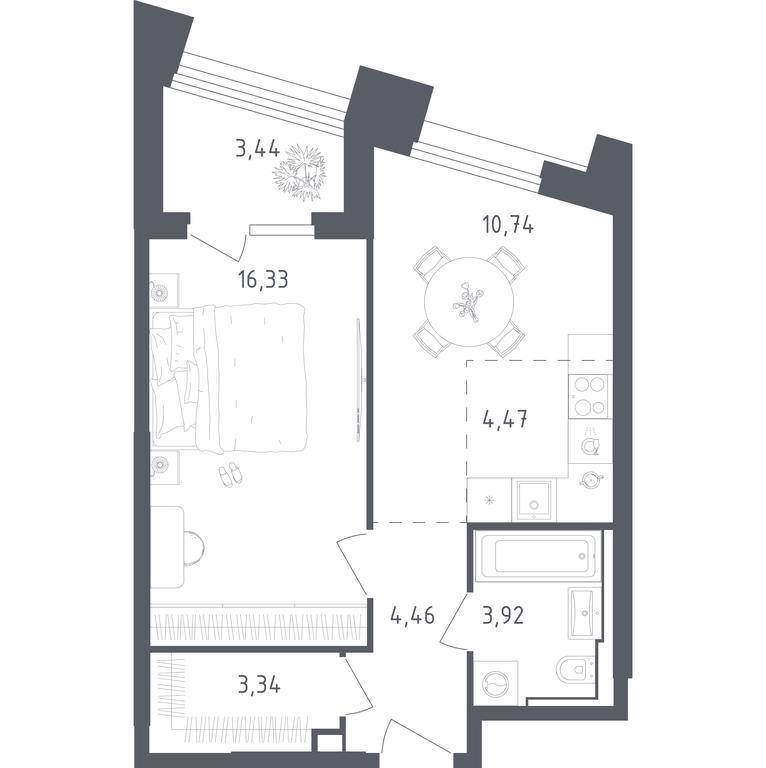 Apartment Sale, 46.7 sq. m. at Sputnik, Lipovoy Roschi Street, 1к4, derevnya Razdory, Odintsovskiy City District, Moscow Region, Russia #1 Apartment Sale, 46.7 sq. m. at Sputnik, Lipovoy Roschi Street, 1к4, derevnya Razdory, Odintsovskiy City District, Moscow Region, Russia #1