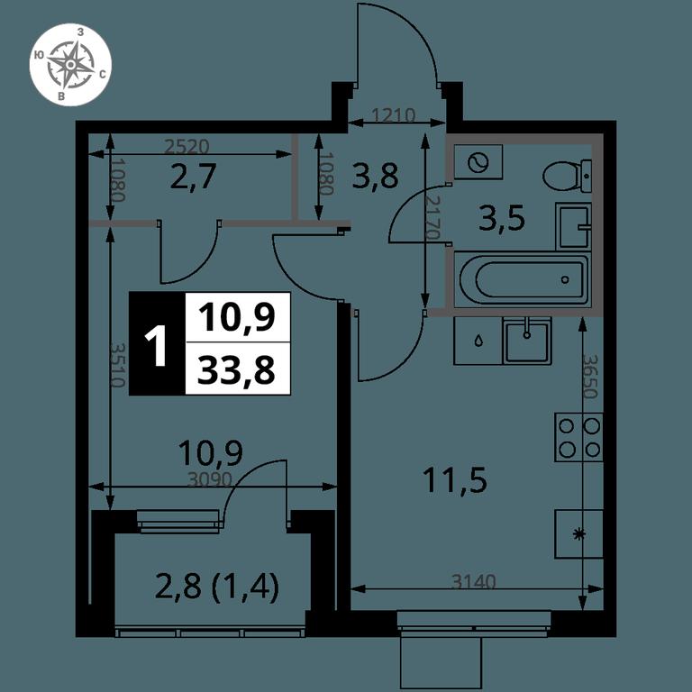 1-BD Apartment Sale, 33.8 sq. m. at 1 Yasenevskij, Kvartal № 24, Mosrentgen Settlement, Moscow, Russia #1 1-BD Apartment Sale, 33.8 sq. m. at 1 Yasenevskij, Kvartal № 24, Mosrentgen Settlement, Moscow, Russia #1