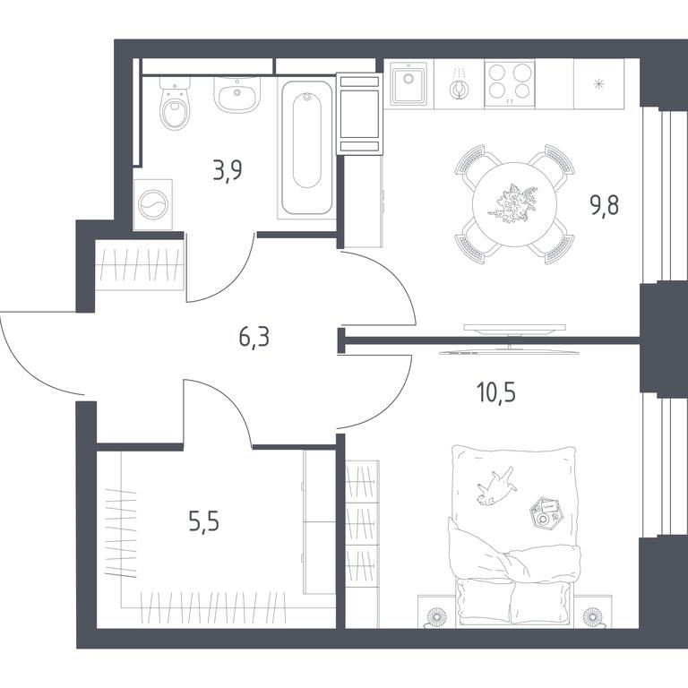 Apartment Sale, 35.2 sq. m. at Mytishchi Park, Silikatnaya ulitsa, 41к3, Mytischi, Moscow Region, Russia #1 Apartment Sale, 35.2 sq. m. at Mytishchi Park, Silikatnaya ulitsa, 41к3, Mytischi, Moscow Region, Russia #1