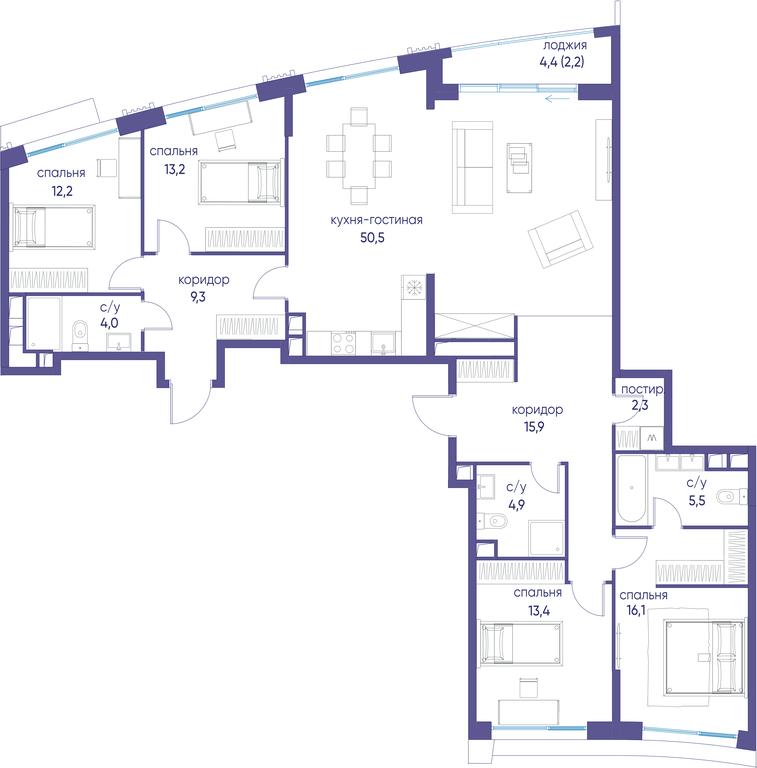 5-BD Apartment Sale, 149.3 sq. m. at Ostrov, Nizhnye Mnyovniki Street, 37Ас4, Moscow, Russia #1 5-BD Apartment Sale, 149.3 sq. m. at Ostrov, Nizhnye Mnyovniki Street, 37Ас4, Moscow, Russia #1