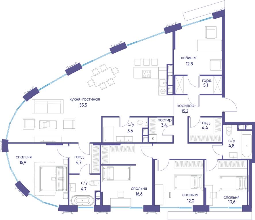 Продажа 6-комн. квартиры, 171,7 м² в ЖК «Остров», улица Нижние Мнёвники, 37Ас4, Москва, Россия #1