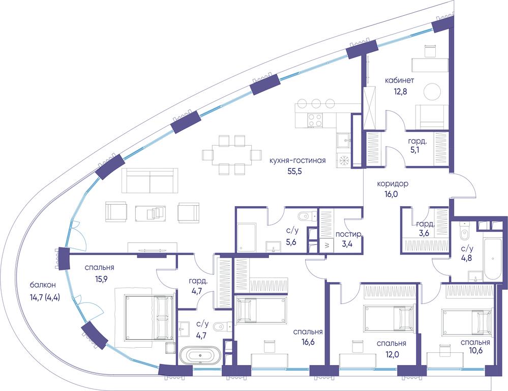 Продажа 6-комн. квартиры, 176,1 м² в ЖК «Остров», улица Нижние Мнёвники, 37Ас4, Москва, Россия #1 Продажа 6-комн. квартиры, 176,1 м² в ЖК «Остров», улица Нижние Мнёвники, 37Ас4, Москва, Россия #1
