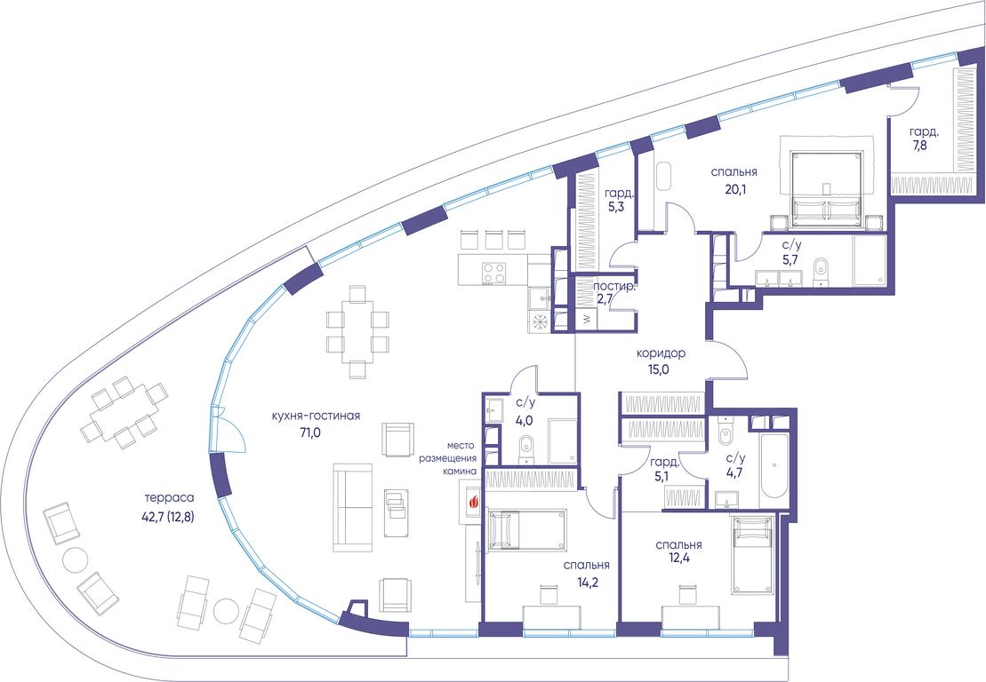 Продажа 4-комн. квартиры, 180,5 м² в ЖК «Остров», улица Нижние Мнёвники, 37Ас4, Москва, Россия #1 Продажа 4-комн. квартиры, 180,5 м² в ЖК «Остров», улица Нижние Мнёвники, 37Ас4, Москва, Россия #1