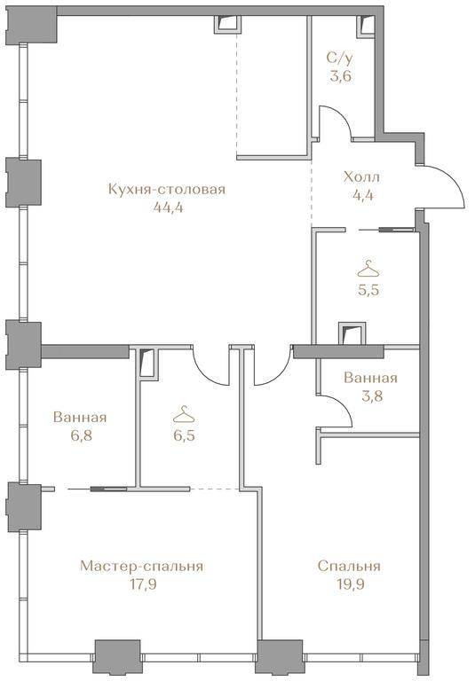 2-BD Apartment Sale, 112.8平方米 at Luzhniki Collection, Luzhnetskaya Embankment, 2/4с17, Moscow, Russia #1 2-BD Apartment Sale, 112.8平方米 at Luzhniki Collection, Luzhnetskaya Embankment, 2/4с17, Moscow, Russia #1