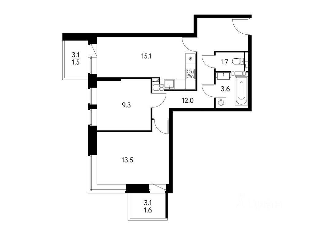 1-BD Apartment Sale, 58.24 sq. m. at Solnechny Park, zhiloy kompleks Solnechny park, Schyolkovo, Moscow Region, Russia #1 1-BD Apartment Sale, 58.24 sq. m. at Solnechny Park, zhiloy kompleks Solnechny park, Schyolkovo, Moscow Region, Russia #1