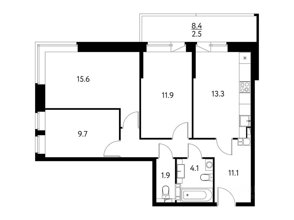 2-BD Apartment Sale, 70.13平方米 at Solnechny Park, zhiloy kompleks Solnechny park, Schyolkovo, Moscow Region, Russia #1 2-BD Apartment Sale, 70.13平方米 at Solnechny Park, zhiloy kompleks Solnechny park, Schyolkovo, Moscow Region, Russia #1