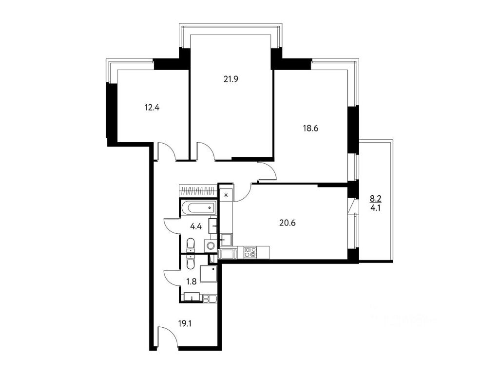 2-BD Apartment Sale, 102.89平方米 at Solnechny Park, zhiloy kompleks Solnechny park, Schyolkovo, Moscow Region, Russia #1 2-BD Apartment Sale, 102.89平方米 at Solnechny Park, zhiloy kompleks Solnechny park, Schyolkovo, Moscow Region, Russia #1