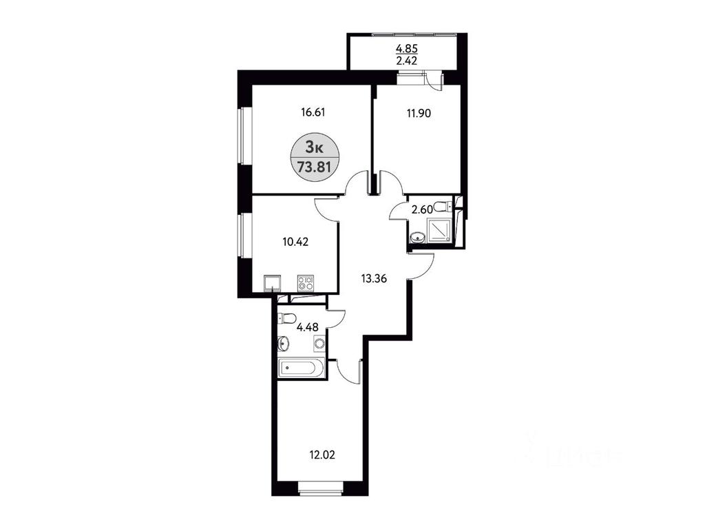2-BD Apartment Sale, 73.81 sq. m. at Solnechnaya dolina, Fryanovskoye shosse, 64к1, Schyolkovo, Moscow Region, Russia #1 2-BD Apartment Sale, 73.81 sq. m. at Solnechnaya dolina, Fryanovskoye shosse, 64к1, Schyolkovo, Moscow Region, Russia #1