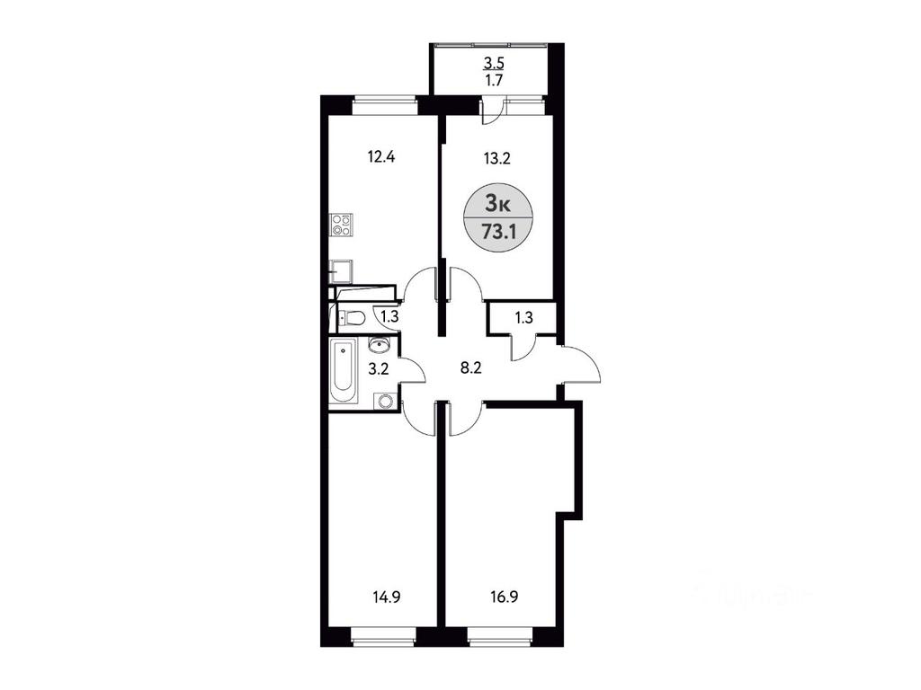 2-BD Apartment Sale, 73.1 sq. m. at Solnechnaya dolina, Fryanovskoye shosse, 64к1, Schyolkovo, Moscow Region, Russia #1 2-BD Apartment Sale, 73.1 sq. m. at Solnechnaya dolina, Fryanovskoye shosse, 64к1, Schyolkovo, Moscow Region, Russia #1
