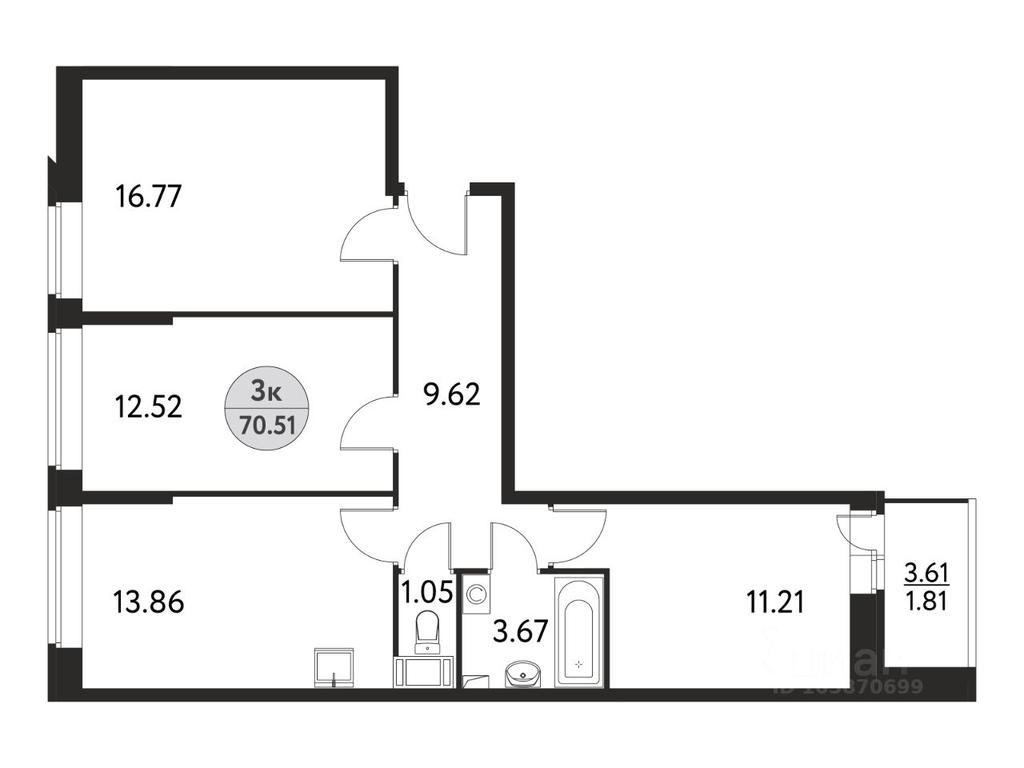 2-BD Apartment Sale, 70.51平方米 at Dom na Sirenevoy, Polevaya ulitsa, Schyolkovo, Moscow Region, Russia #1 2-BD Apartment Sale, 70.51平方米 at Dom na Sirenevoy, Polevaya ulitsa, Schyolkovo, Moscow Region, Russia #1