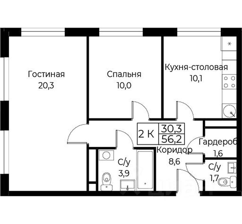 1-BD Apartment Sale, 56.2平方米 at Kompleks apartamentov AIST RESIDENCE (Aist Rezidens), Namyotkina Street, 10Д, Moscow, Russia #1 1-BD Apartment Sale, 56.2平方米 at Kompleks apartamentov AIST RESIDENCE (Aist Rezidens), Namyotkina Street, 10Д, Moscow, Russia #1