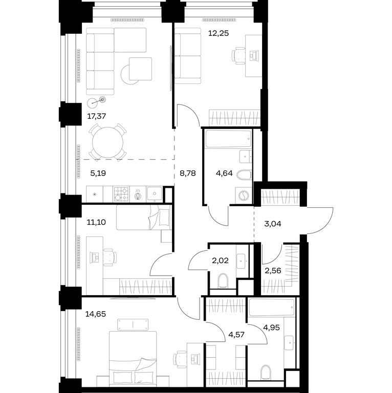 Продажа 2-комн. квартиры, 91,12 м² в ЖК «Нова (Nova)», улица Братьев Фонченко, вл21, Москва, Россия #1 Продажа 2-комн. квартиры, 91,12 м² в ЖК «Нова (Nova)», улица Братьев Фонченко, вл21, Москва, Россия #1