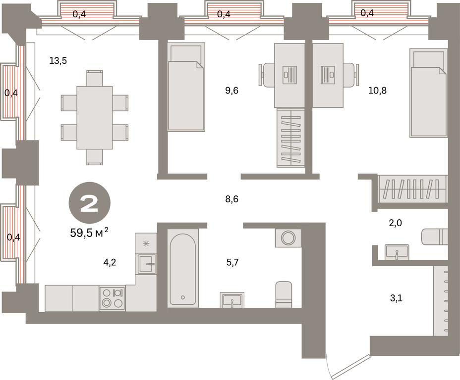 Продажа 2-комн. квартиры, 59,5 м² в ЖК «Квартал Метроном», Тагильская улица, Москва, Россия #1 Продажа 2-комн. квартиры, 59,5 м² в ЖК «Квартал Метроном», Тагильская улица, Москва, Россия #1