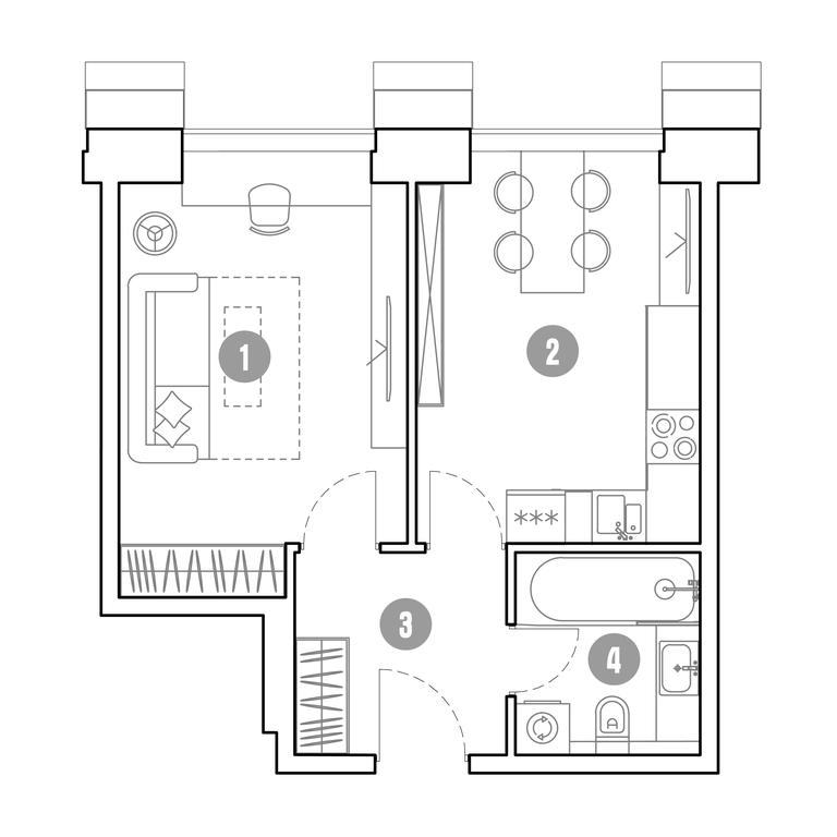 1-BD Apartment Sale, 37.8 sq. m. at Mirapolis, Mira Avenue, 222Ас9, Moscow, Russia #1