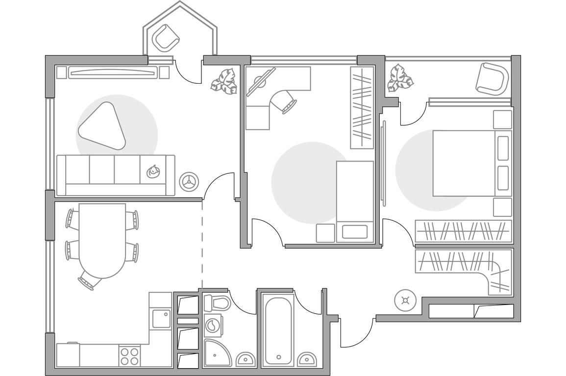 3-BD Apartment Sale, 86.8平方米 at Brigantina, Parkovaya ulitsa, 50к1, Dolgoprudny, Moscow Region, Russia #1