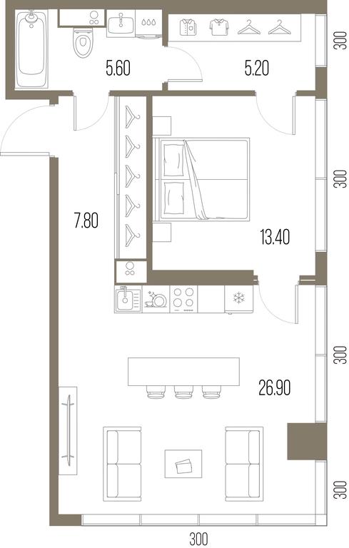 1-BD Apartment Sale, 58.9 sq. m. at Severny Port, Leningradskoye Highway, Moscow, Russia #1 1-BD Apartment Sale, 58.9 sq. m. at Severny Port, Leningradskoye Highway, Moscow, Russia #1