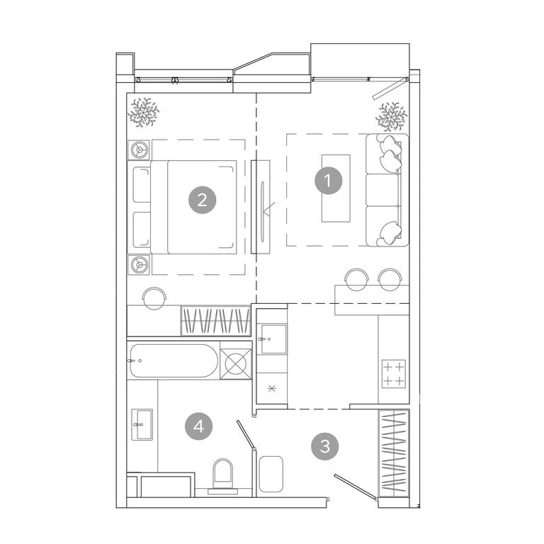 1-BD Apartment Sale, 40.5 sq. m. at UNO.Sokolinaya Gora, 8th Sokolinoy Gory Street, 26, Moscow, Russia #1