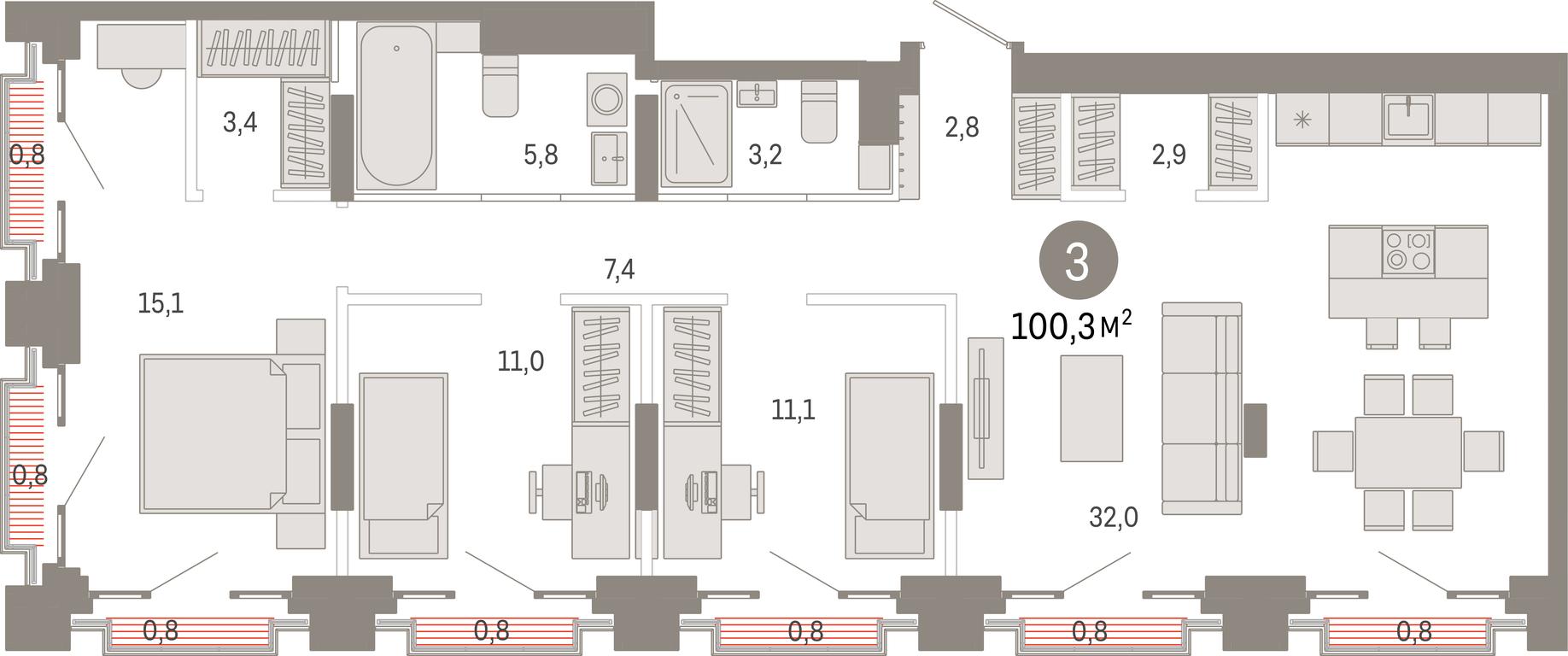 Продажа 3-комн. квартиры, 100,3 м² в ЖК «Квартал Метроном», Тагильская улица, Москва, Россия #1 Продажа 3-комн. квартиры, 100,3 м² в ЖК «Квартал Метроном», Тагильская улица, Москва, Россия #1