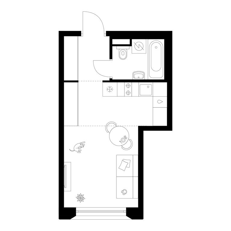 Apartment Sale, 25.1平方米 at Moskvoreche, Kotlyakovskaya Street, Moscow, Russia #1