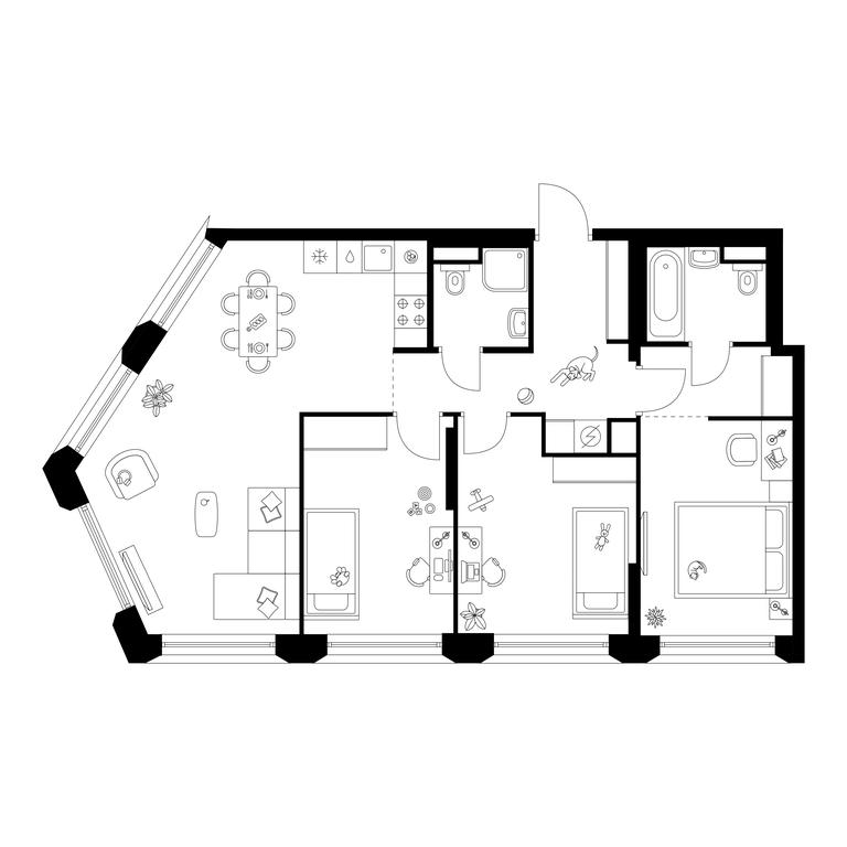Продажа 3-комн. квартиры, 78,4 м² в ЖК «Москворечье», Котляковская улица, Москва, Россия #1
