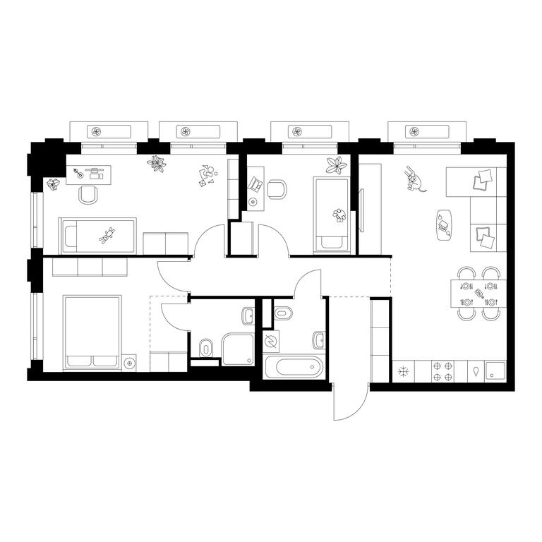 3-BD Apartment Sale, 70.7平方米 at Losinoostrovskiy Park, Otkrytoye Highway, 18Ас11, Moscow, Russia #1